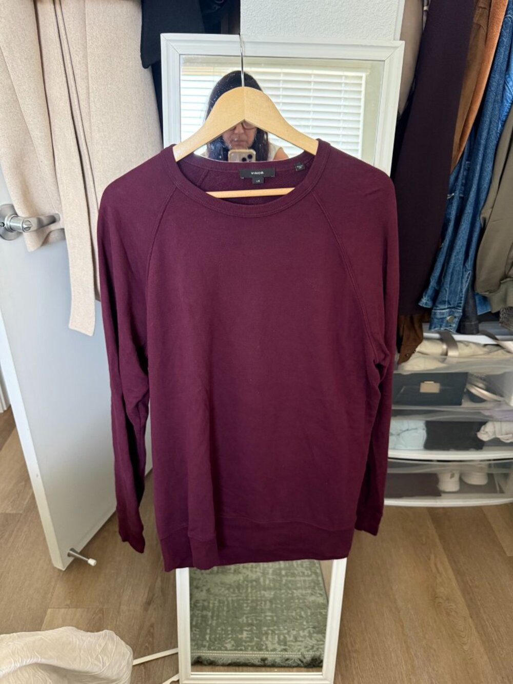 Vince Burgundy Crewneck Sweatshirt Size L